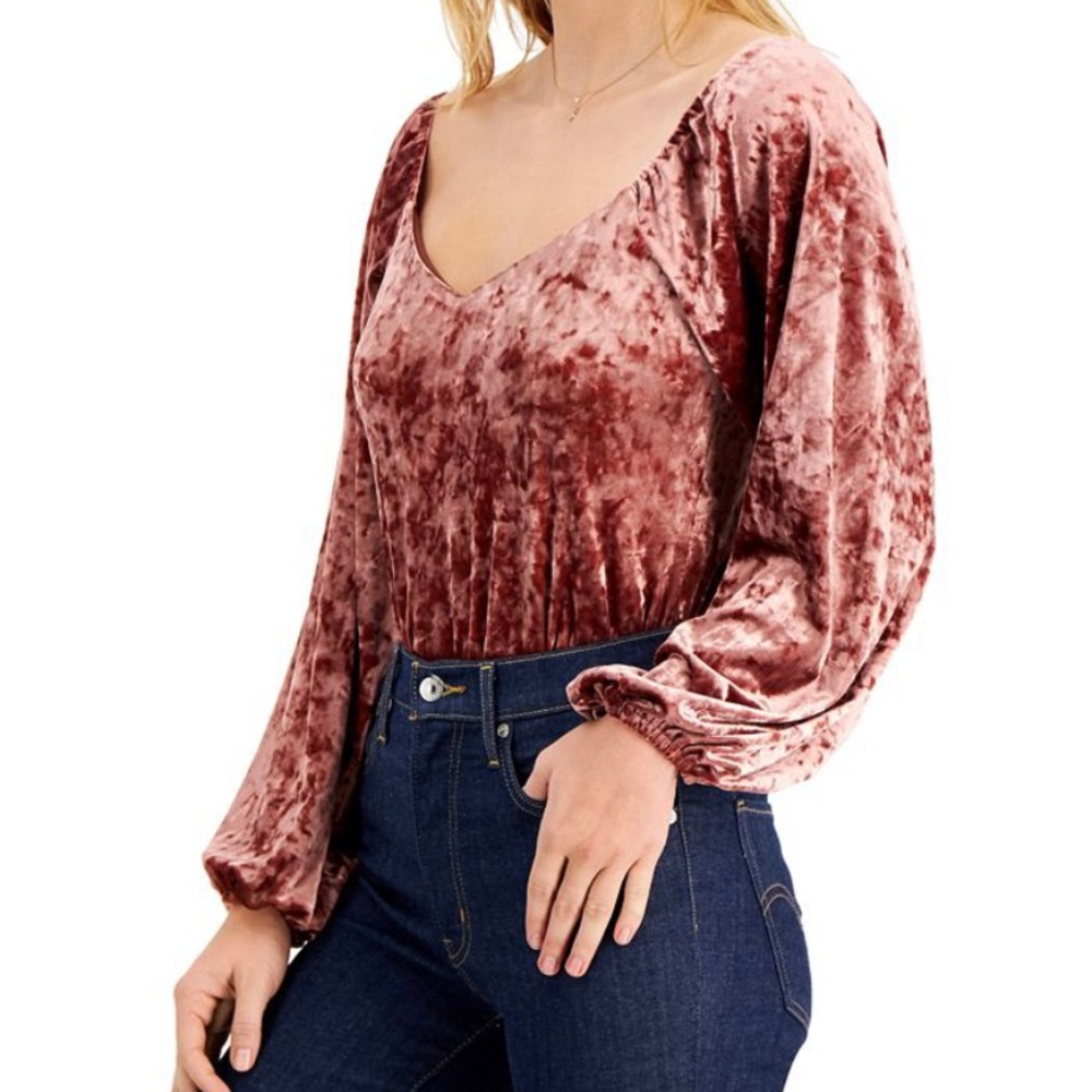 BRAND NEW LEYDEN VELVET CONTRAST BODYSUIT in Size Small